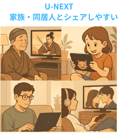 U-NEXT家族・同居人シェア　図解
